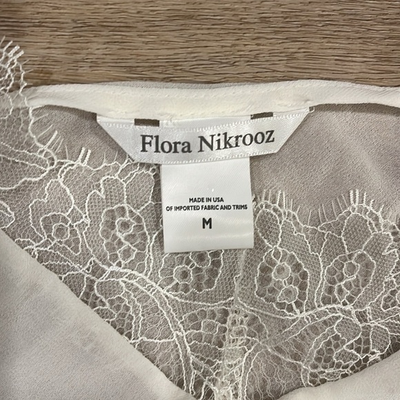 Gorgeous Cream Sheer Floral Nikrooz Adjustable Strap Cinched Waist Chemise M - Picture 2 of 4